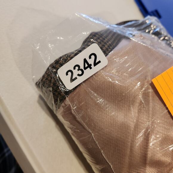 Oscar De La Renta Mens Brown Wool Houndstooth 2 Button Blazer Size 48L Business - Picture 14 of 14